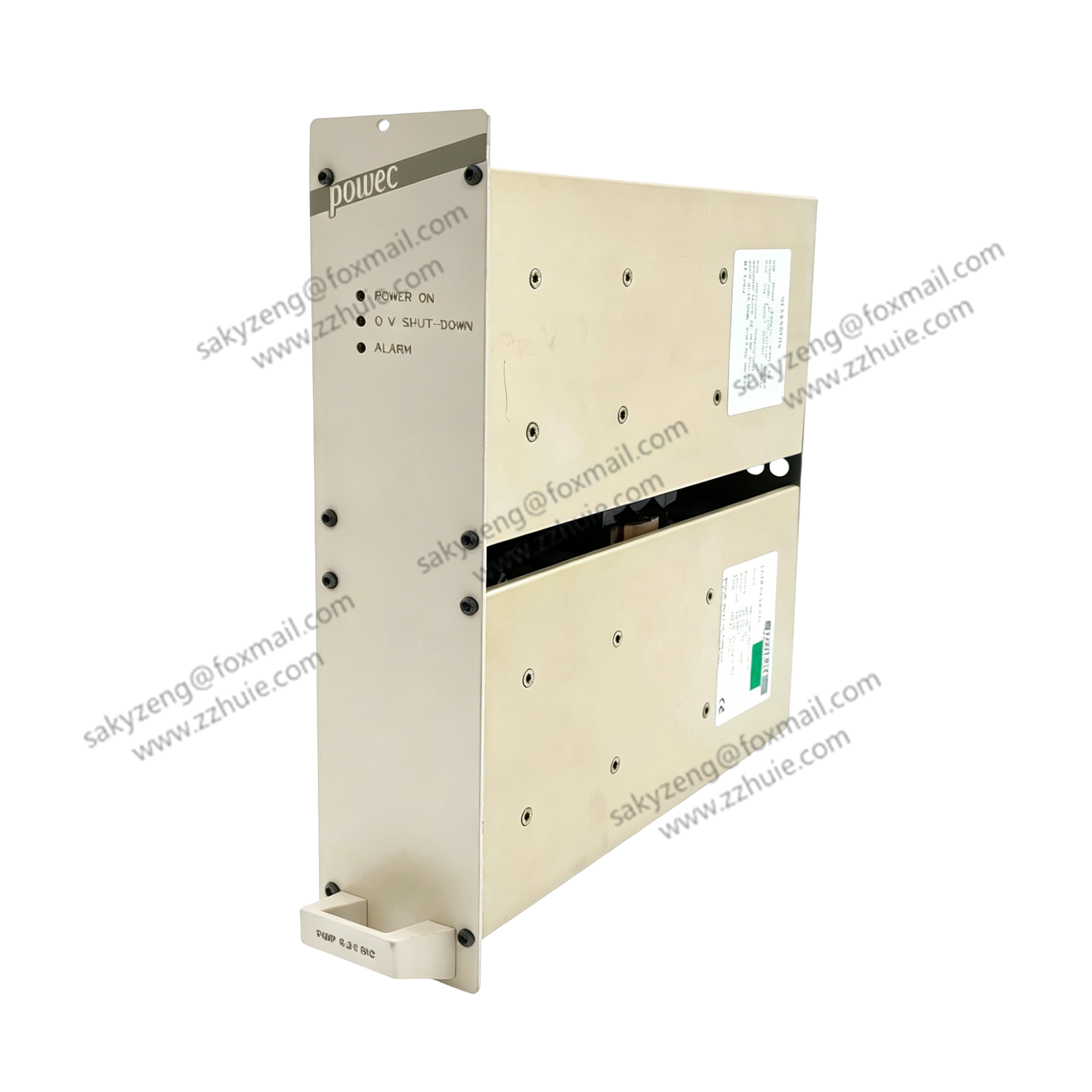 POWEC PMP10.48 SIC 48V DC industrial power supply/rectifier module (front/rear view)